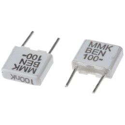 125 pcs - KEMET MMK Polyester Film Capacitor, 63 V ac, 100 V dc, ±10%, 100nF, Through Hole