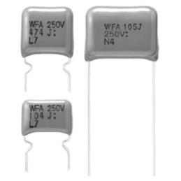 5 pcs - Panasonic ECWF(A) Polypropylene Film Capacitor, 450V dc, ±5%, 680nF, Through Hole