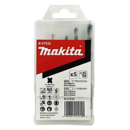 5 pcs - Makita 5-Piece SDS Drill Bit Set for Masonry, 6mm Max, 3mm Min, HSS Bits
