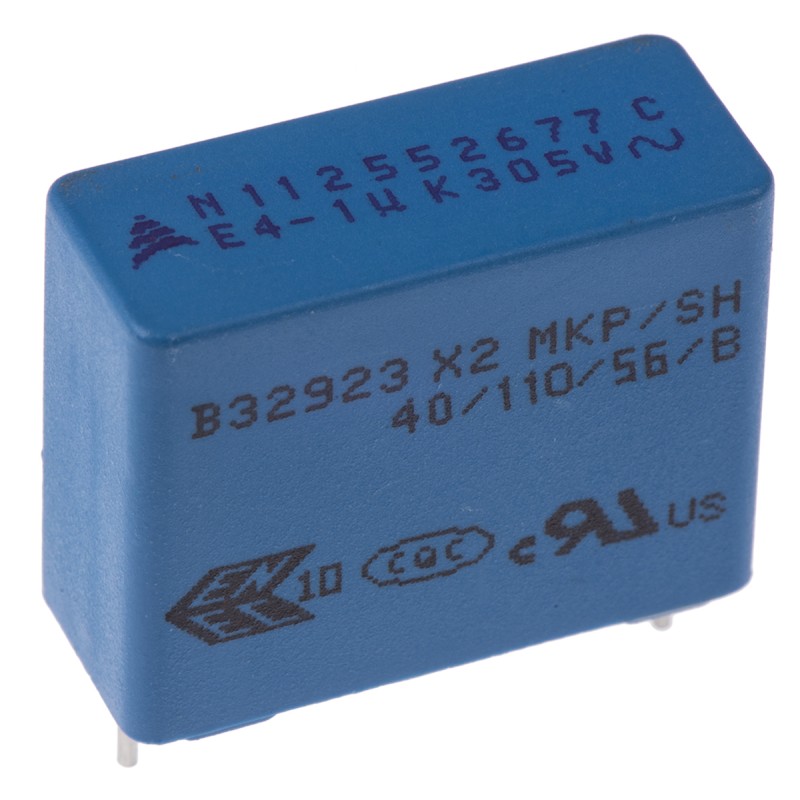 10 pcs - EPCOS B32923C Polypropylene Film Capacitor, 305V ac, ±10%, 1μF, Through Hole