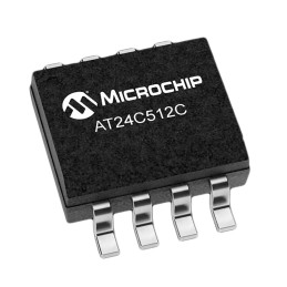 10 pcs - Microchip AT24C512C-SSHD-T, 512kbit EEPROM Memory Chip, 450ns 8-Pin SOIC-8 Serial-2 Wire, Serial-I2C