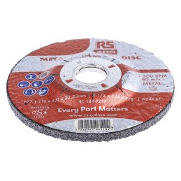 5 pcs - RS PRO Aluminium Oxide Grinding Disc, 115mm x 6mm Thick, P120 Grit, 5 in pack