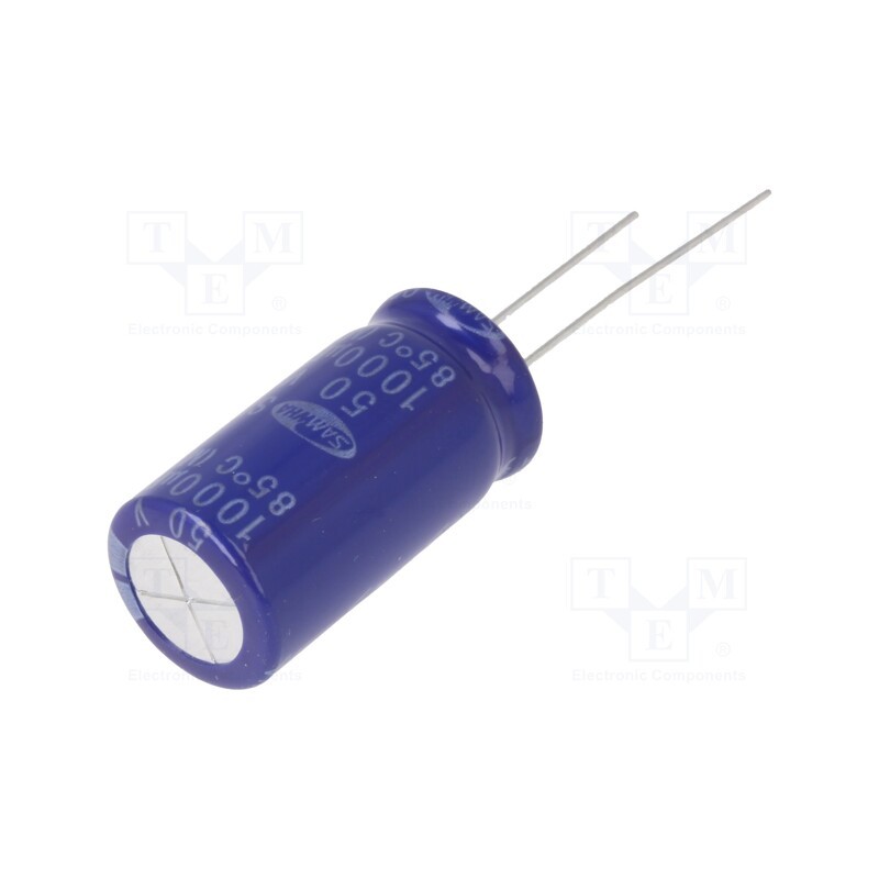 10 pcs x SAMWHA - SD1H108M12025PL - Capacitor: electrolytic, THT, 1mF, 50VDC, Ø12.5x25mm, ±20%, 2000h