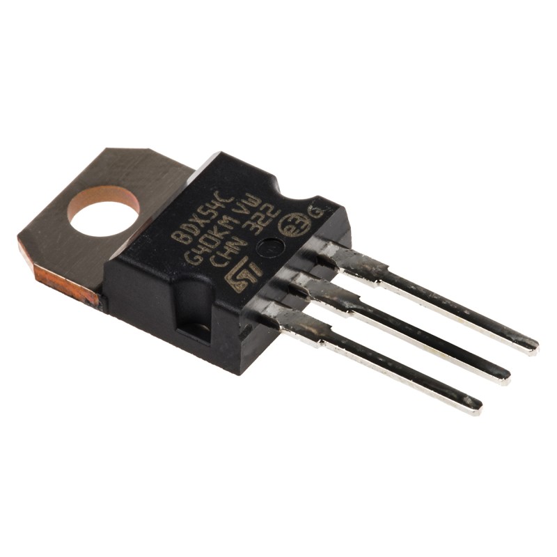 10 pcs - STMicroelectronics BDX54C PNP Darlington Transistor, 8 A 100 V HFE:750, 3-Pin TO-220
