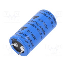 1 pcs x VISHAY - MAL225756221E3 - Capacitor: electrolytic, SNAP-IN, 220uF, 400VDC, Ø22x45mm, ±20%