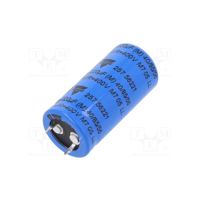 1 pcs x VISHAY - MAL225756221E3 - Capacitor: electrolytic, SNAP-IN, 220uF, 400VDC, Ø22x45mm, ±20%