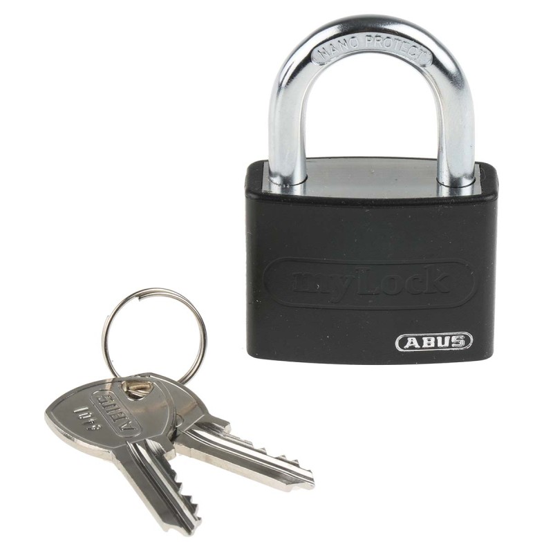 1 pcs - ABUS Key Weatherproof Aluminium, Steel Safety Padlock, Keyed Alike, 6.5mm Shackle, 43mm Body