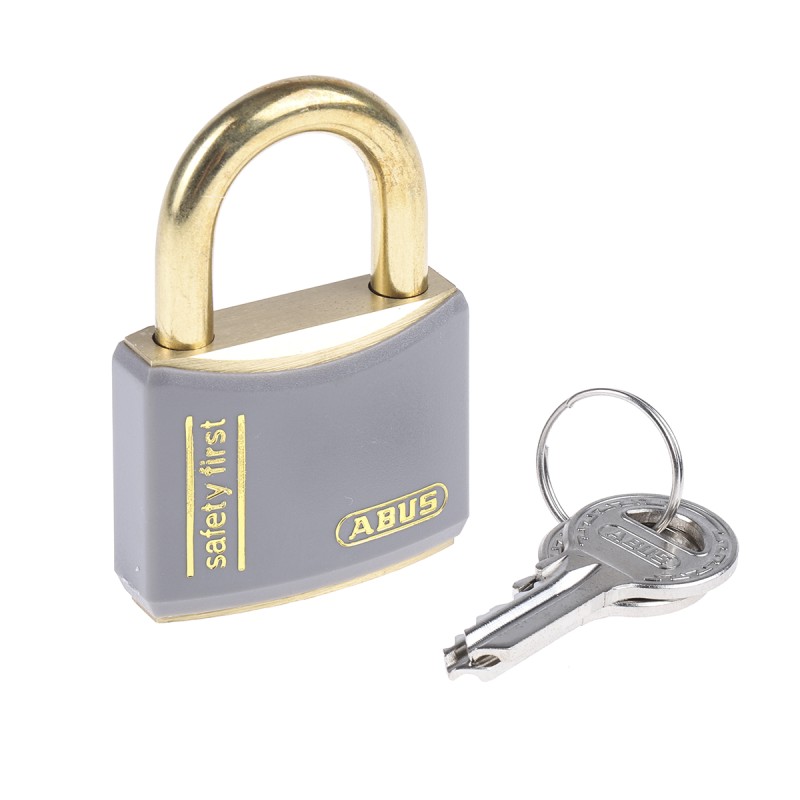 1 pcs - ABUS Key Weatherproof Brass Safety Padlock, Keyed Alike, 6.5mm Shackle, 40mm Body