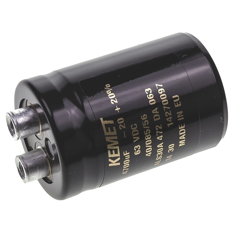 25 pcs - KEMET 4700μF Aluminium Electrolytic Capacitor 63V dc, Screw Terminal - ALS30A472DA063