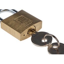 1 pcs - RS PRO Key Weatherproof Brass Padlock, 5mm Shackle, 30mm Body