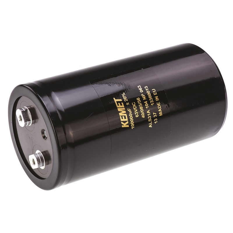 5 pcs - KEMET 0.1F Aluminium Electrolytic Capacitor 63V dc, Screw Terminal - ALS31A104NP063