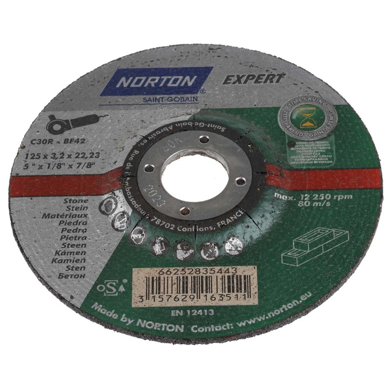 5 pcs - Norton Cutting Disc Silicon Carbide Cutting Disc, 125mm x 3.2mm Thick, P30 Grit, Expert, 5 in pack