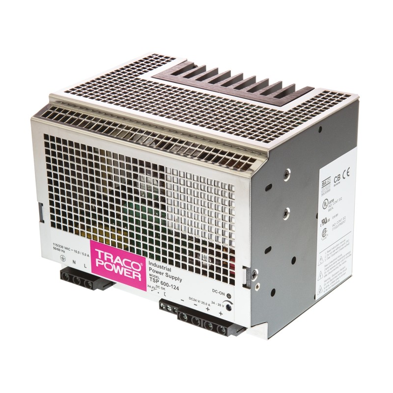 1 pcs - TRACOPOWER TSP Switch Mode DIN Rail Power Supply, 85 - 264V ac ac Input, 24V dc dc Output, 25A Output, 600W