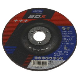 5 pcs - Norton Cutting Disc Aluminium Oxide Cutting Disc, 100mm x 2.5mm Thick, P80 Grit, BDX, 5 in pack