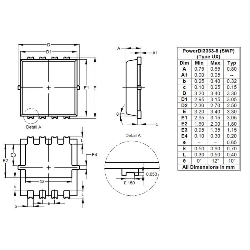 10 pcs - N-Channel MOSFET, 26 A, 100 V PowerDI3333-8 Diodes Inc DMTH10H032LFVW-13