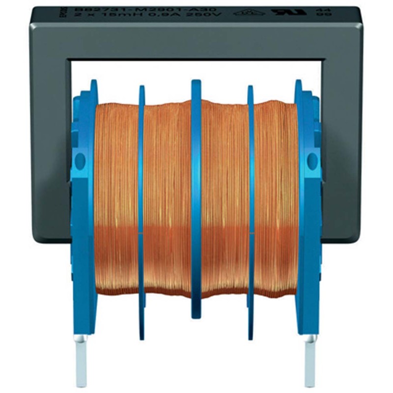 3 pcs - EPCOS 47 mH -30 - +50% Ferrite Power Line Choke, Max SRF:10kHz, 500mA Idc, 2Ω Rdc 250 V ac, B82731M