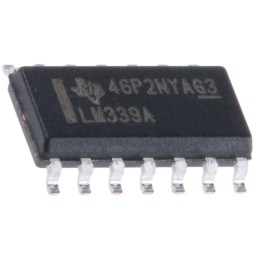 10 pcs - LM339ADR Texas Instruments, Quad Comparator, Open Collector O/P, 1.3μs 3 - 28 V 14-Pin SOIC