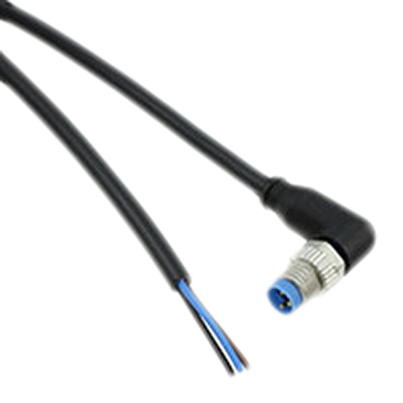 1 pcs - TE Connectivity Right Angle Male 3 way M8 to Unterminated Sensor Actuator Cable, 1.5m