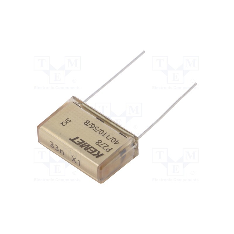 1 pcs x KEMET - P278SJ333M480A - Capacitor: paper, X1, 33nF, 480VAC, 22.5mm, ±20%, THT, P278, 1000VDC