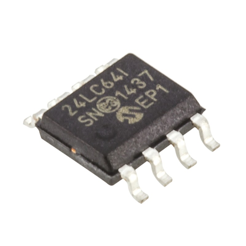 10 pcs - Microchip 24LC64-I/SN, 64kbit Serial EEPROM Memory, 900ns 8-Pin SOIC Serial-I2C