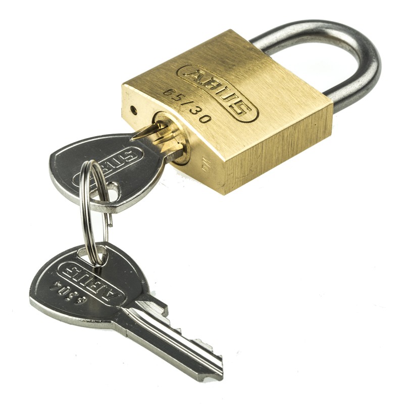 1 pcs - ABUS Key Weatherproof Brass, Stainless Steel Weatherproof Padlock, Keyed Alike, 5mm Shackle, 30mm Body