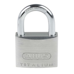 1 pcs - ABUS 64TI Key Weatherproof Titanium Weatherproof Padlock, Keyed Alike, 6.5mm Shackle, 40mm Body