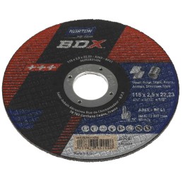 5 pcs - Norton Cutting Disc Aluminium Oxide Cutting Disc, 115mm x 2.5mm Thick, P36 Grit, BDX, 5 in pack