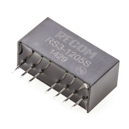 1 pcs - Recom RS3 DC-DC Converter, 5V dc/ 600mA Output, 9 - 18 V dc Input, 3W, Through Hole, +71°C Max Temp -40°C Min