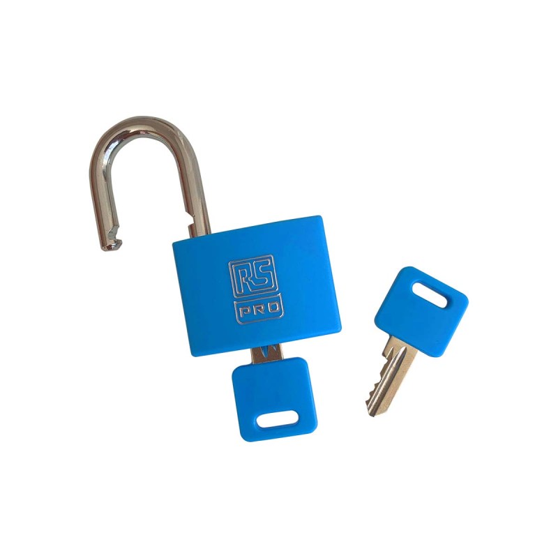 1 pcs - RS PRO Key Aluminium, Steel Padlock, Keyed Alike, 6mm Shackle, 43mm Body