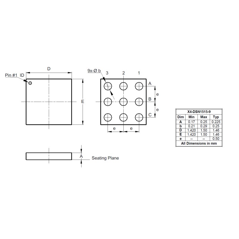 10 pcs - P-Channel MOSFET, 3.5 A, 115 V X4-DSN1515-9 Diodes Inc DMT12H060LCA9-7