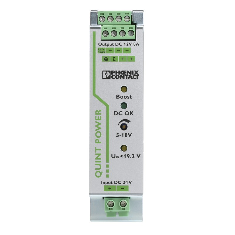 1 pcs - Phoenix Contact QUINT-PS/24DC/24DC/8 DC-DC Converter, 12V dc/ 8A Output, 18 - 32 V dc Input, 96W, DIN Rail