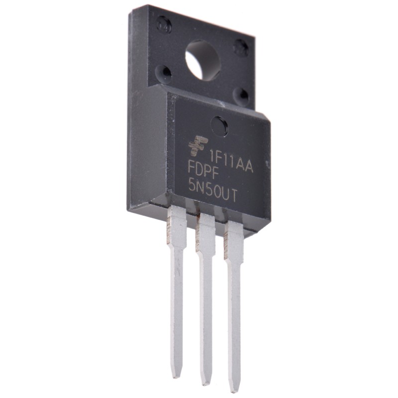 10 pcs - N-Channel MOSFET, 4 A, 500 V, 3-Pin TO-220F onsemi FDPF5N50UT