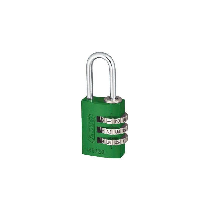 1 pcs - ABUS 145/20 Combination Weatherproof Aluminium, Steel Safety Padlock, 3mm Shackle, 20mm Body