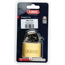 1 pcs - ABUS Key Weatherproof Brass Padlock, 7mm Shackle, 48mm Body