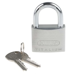 1 pcs - ABUS 64TI Key Weatherproof Titanium Weatherproof Padlock, Keyed Alike, 8mm Shackle, 50mm Body