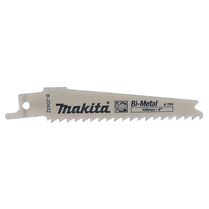 5 pcs - Makita, 6 Teeth Per Inch 100mm Cutting Length Reciprocating Saw Blade, Pack of 5