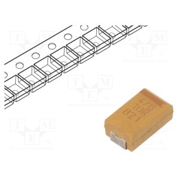 10 pcs x KEMET - T495D476K010ATE200 - Capacitor: tantalum, low ESR, 47uF, 10VDC, SMD, D, 2917, ±10%, 200mΩ