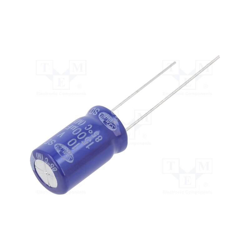 10 pcs x SAMWHA - SD1A158M10016BB - Capacitor: electrolytic, THT, 1500uF, 10VDC, Ø10x16mm, ±20%, 2000h