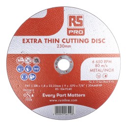 5 pcs - RS PRO Aluminium Oxide Cutting Disc, 230mm x 1.8mm Thick, P120 Grit, 5 in pack
