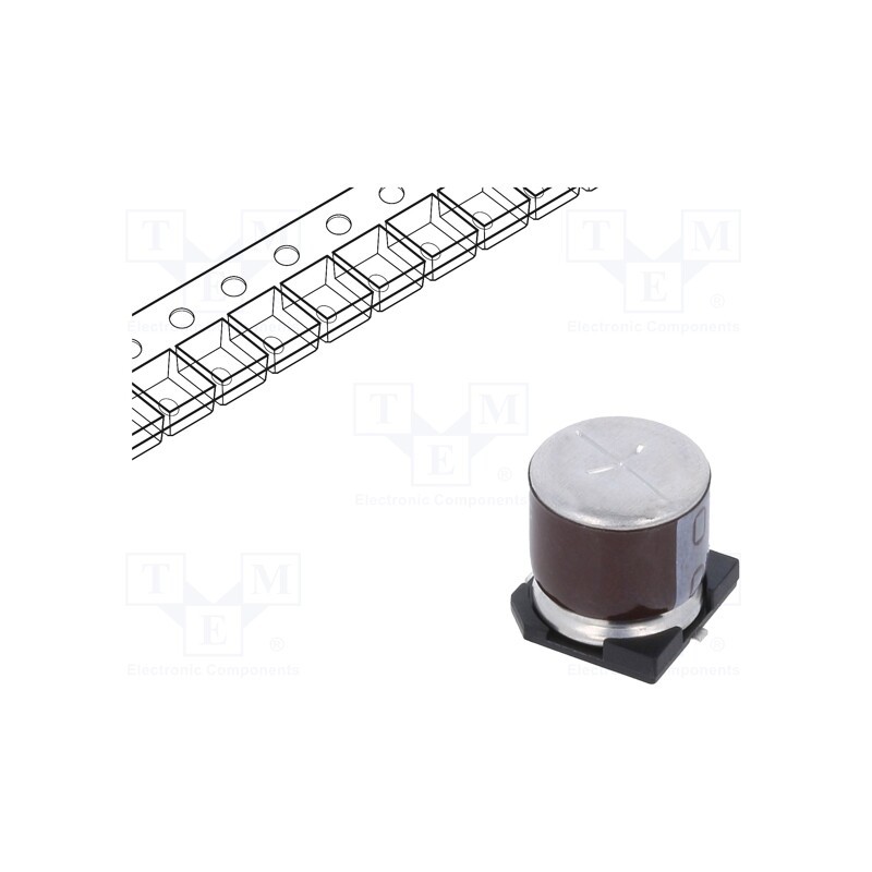 1 pcs x VISHAY - MAL215375221E3 - Capacitor: electrolytic, SMD, 220uF, 16VDC, 10x10x10mm, ±20%, 3000h