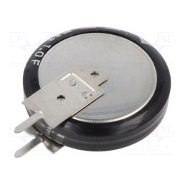 1 pcs x EATON ELECTRONICS - KVR-5R0V105-R - Supercapacitor, THT, 1F, 5VDC, -20÷80%, Body dim: Ø19.1x5.2mm, 30Ω