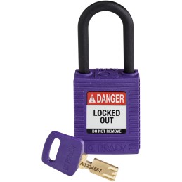 1 pcs - Brady Key Weatherproof Nylon Padlock, 6.4mm Shackle, 38mm Body