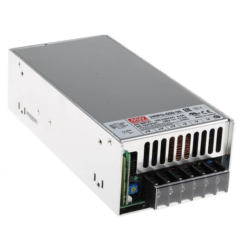 1 pcs - MEAN WELL Switching Power Supply, HRPG-600-36RS, 36V dc, 17.5A, 630W, 1 Output, 120 - 370 V dc, 85 - 264