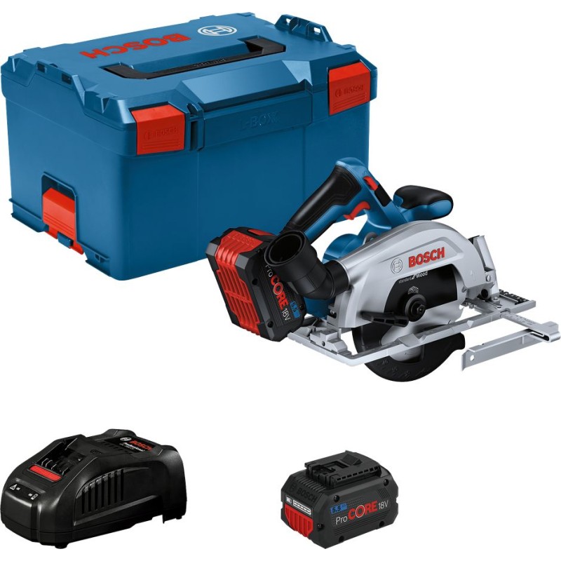 1 Set - Bosch GKS 18V-57-2 165mm Cordless Hand-Held Circular Saw, 18V
