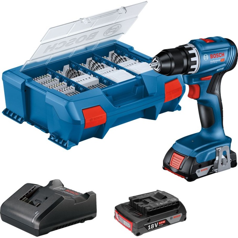 1 Set - Bosch GSR 18V-45 18V Cordless Drill Driver