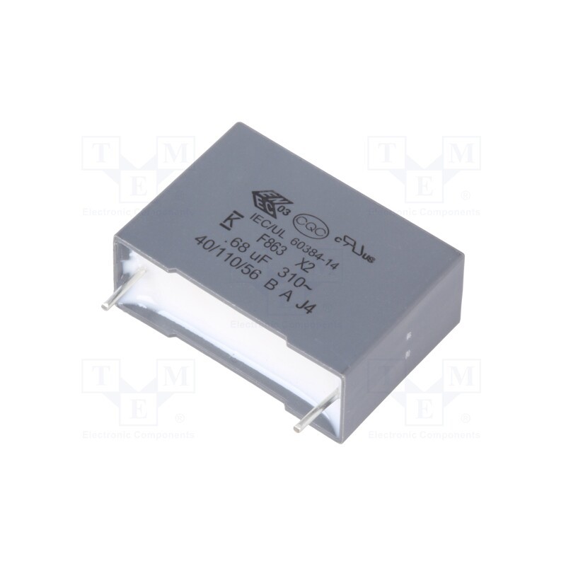 1 pcs x KEMET - F863DN684K310Z - Capacitor: polypropylene, 0.68uF, 26.5x18.5x10mm, THT, ±10%, F863