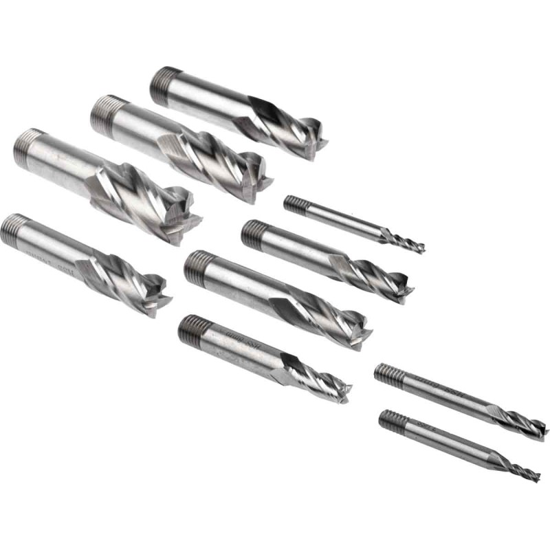 1 Set - RS PRO End Mill, 3 mm, 4 mm, 6 mm, 8 mm Cutter, HSCo, 6 mm, 12 mm, 16 mm Shank, 9.5 mm, 12.5 mm Cut