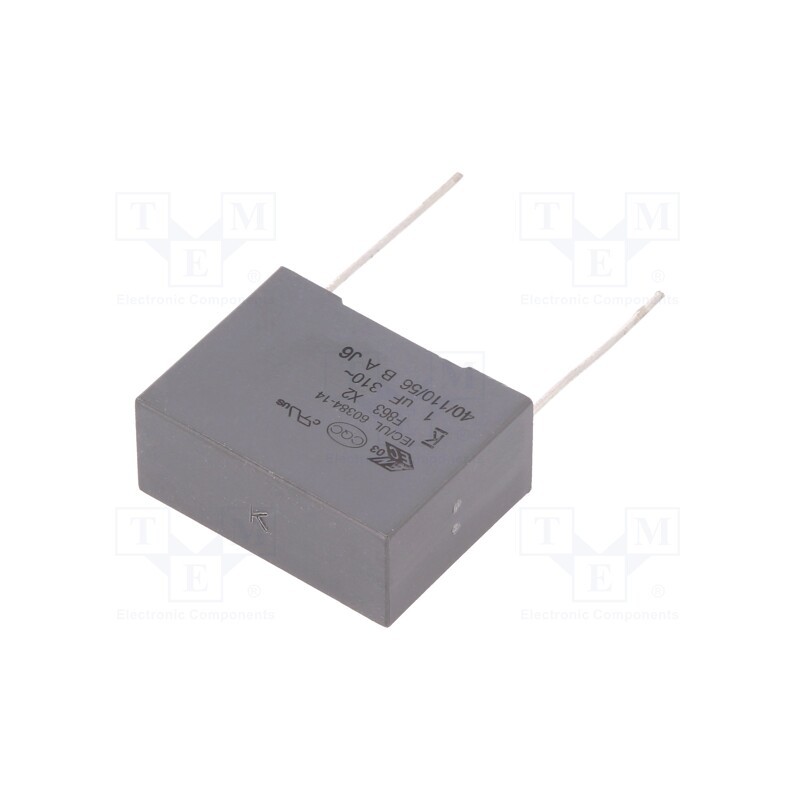1 pcs x KEMET - F863DS105K310R - Capacitor: polypropylene, 1uF, 26.5x20x11mm, THT, ±10%, 22.5mm