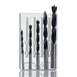 1 Set - Tom Carrington & Son 5-Piece Twist Drill Bit Set for Wood, 10mm Max, 4mm Min, HSS Bits