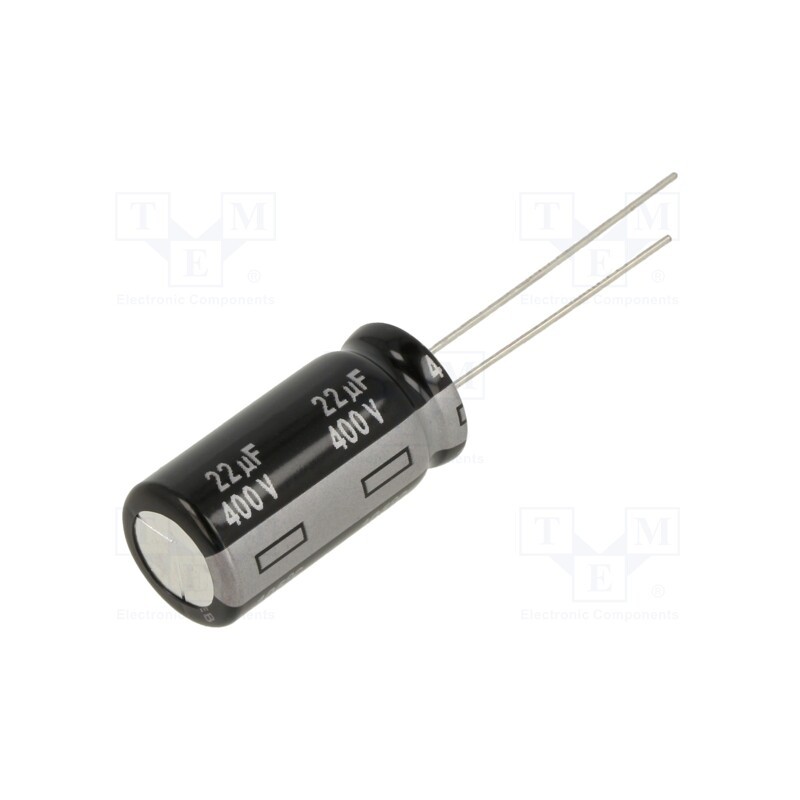 1 pcs x PANASONIC - EEUEB2G220 - Capacitor: electrolytic, THT, 22uF, 400VDC, Ø12.5x25mm, ±20%, 5000h